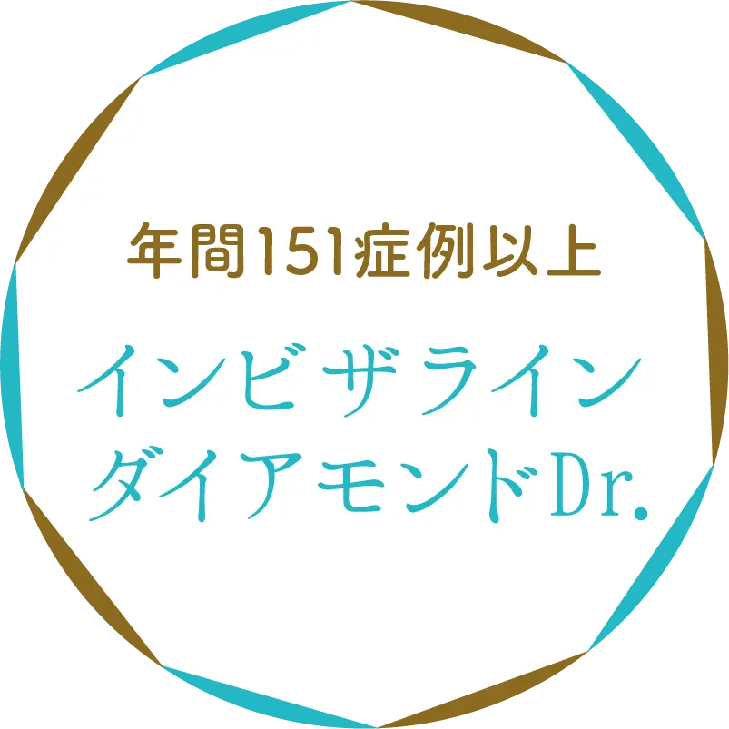 年間151症例以上 インビザラインダイアモンドDr.